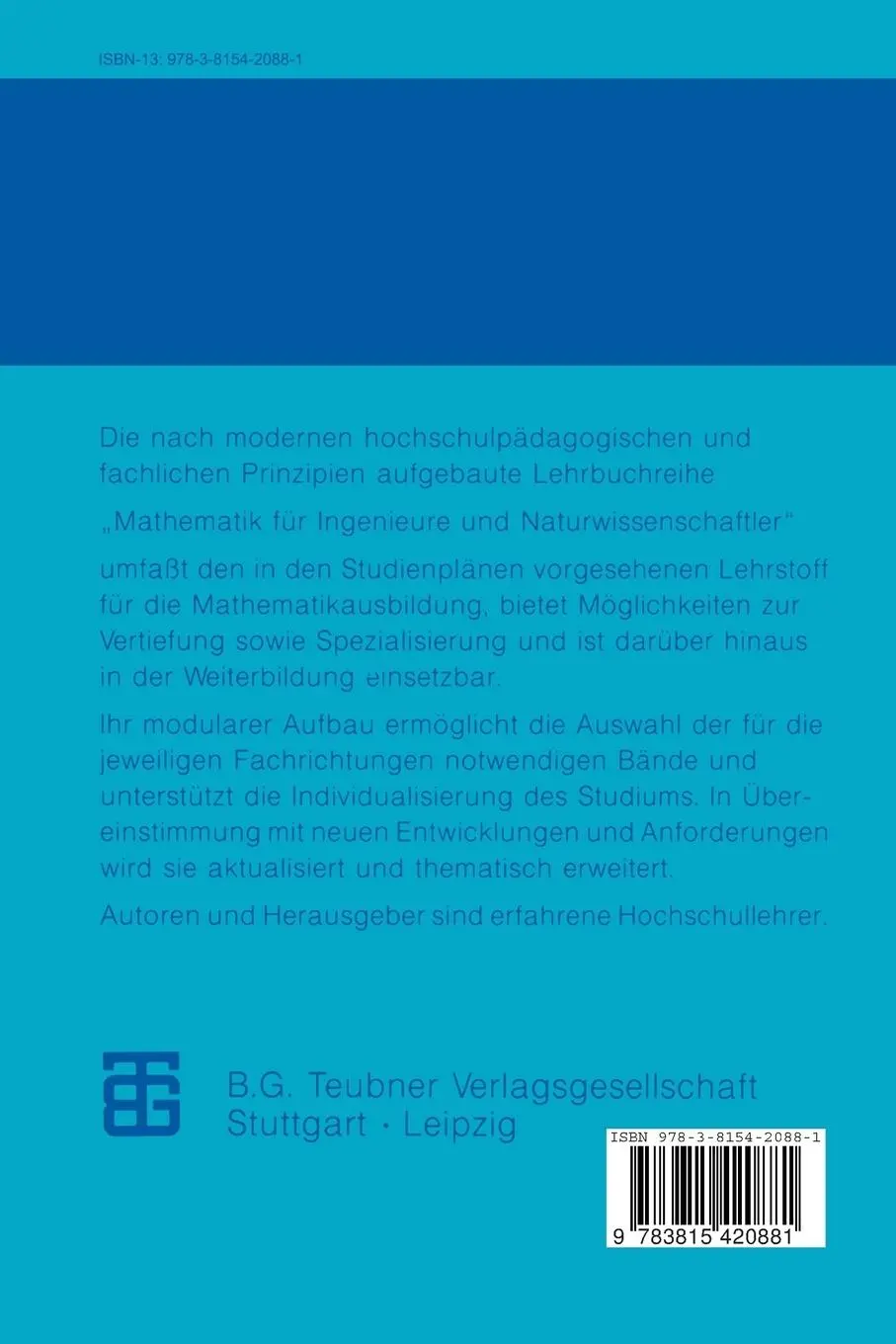 Rückseite: 9783815420881 | Analysis in Fragen und Übungsaufgaben | Karl-Heinz Gärtner (u. a.)