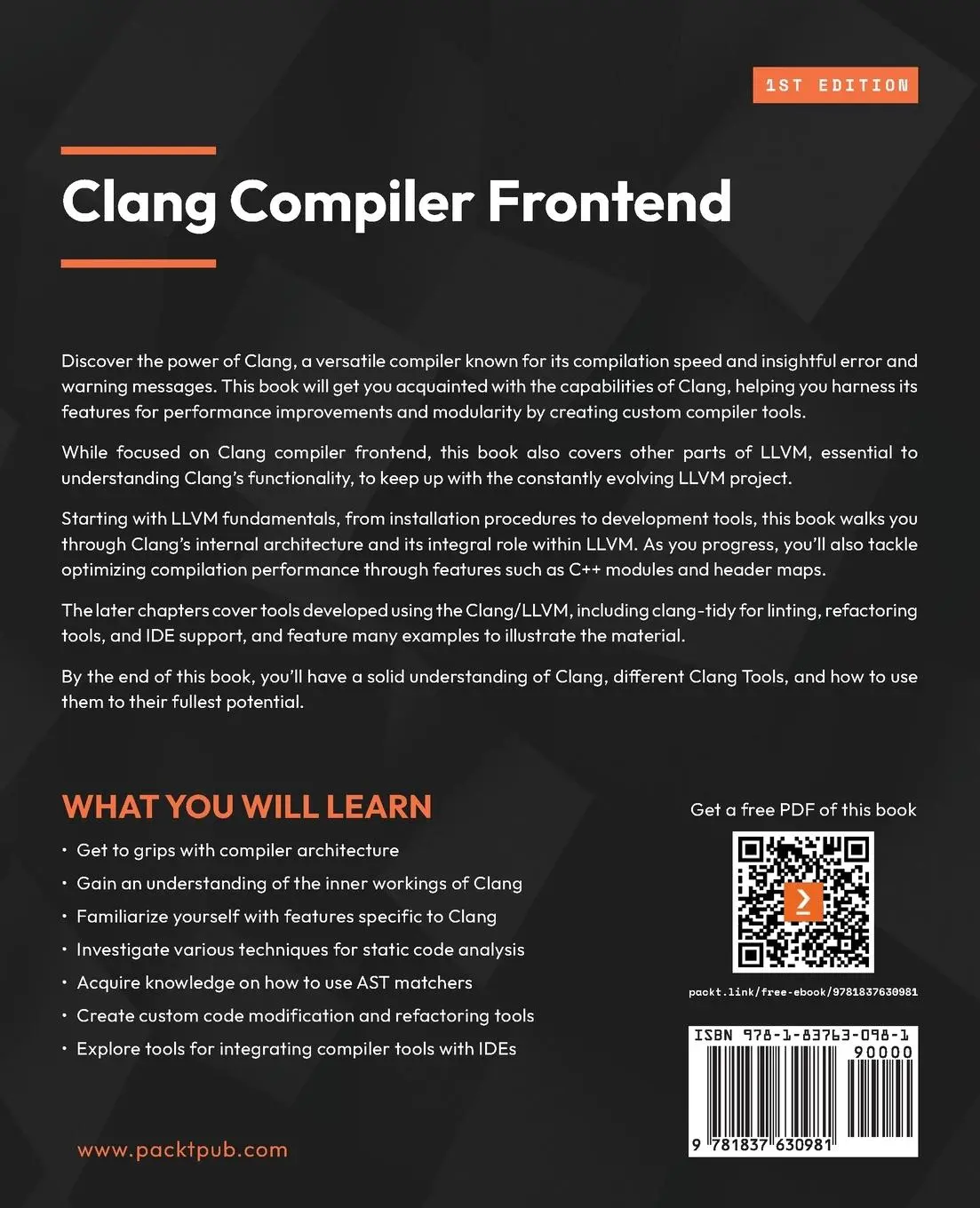 Rückseite: 9781837630981 | Clang Compiler Frontend | Ivan Murashko | Taschenbuch | Englisch