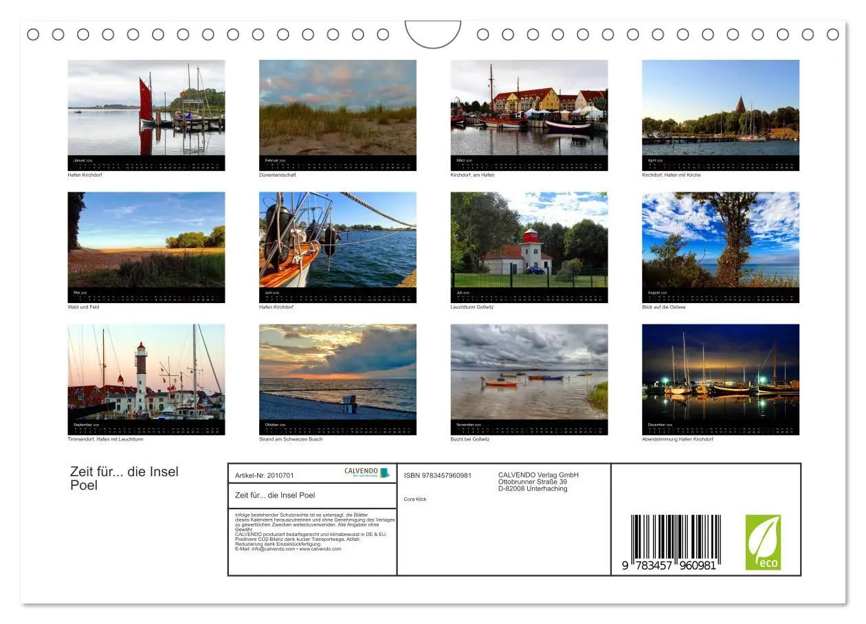 Bild: 9783457960981 | Zeit für... die Insel Poel (Wandkalender 2026 DIN A4 quer),...