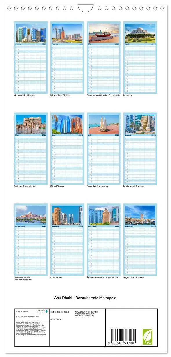 Bild: 9783516500981 | Familienplaner 2026 - Abu Dhabi - Bezaubernde Metropole mit 5...