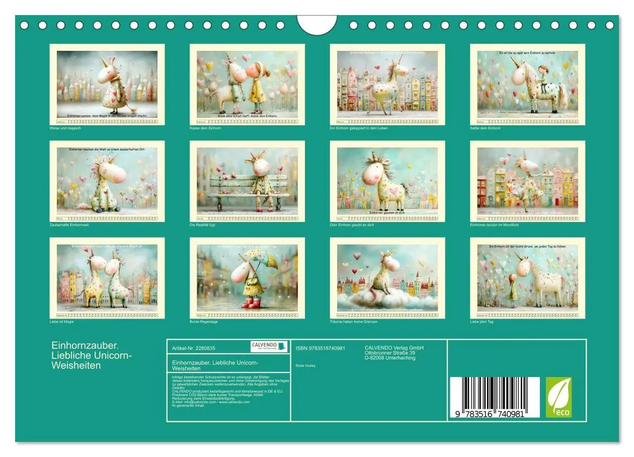 Bild: 9783516740981 | Einhornzauber. Liebliche Unicorn-Weisheiten (Wandkalender 2026 DIN...