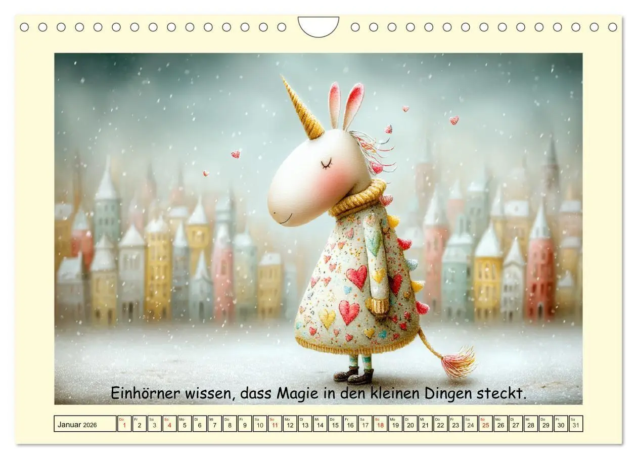 Bild: 9783516740981 | Einhornzauber. Liebliche Unicorn-Weisheiten (Wandkalender 2026 DIN...