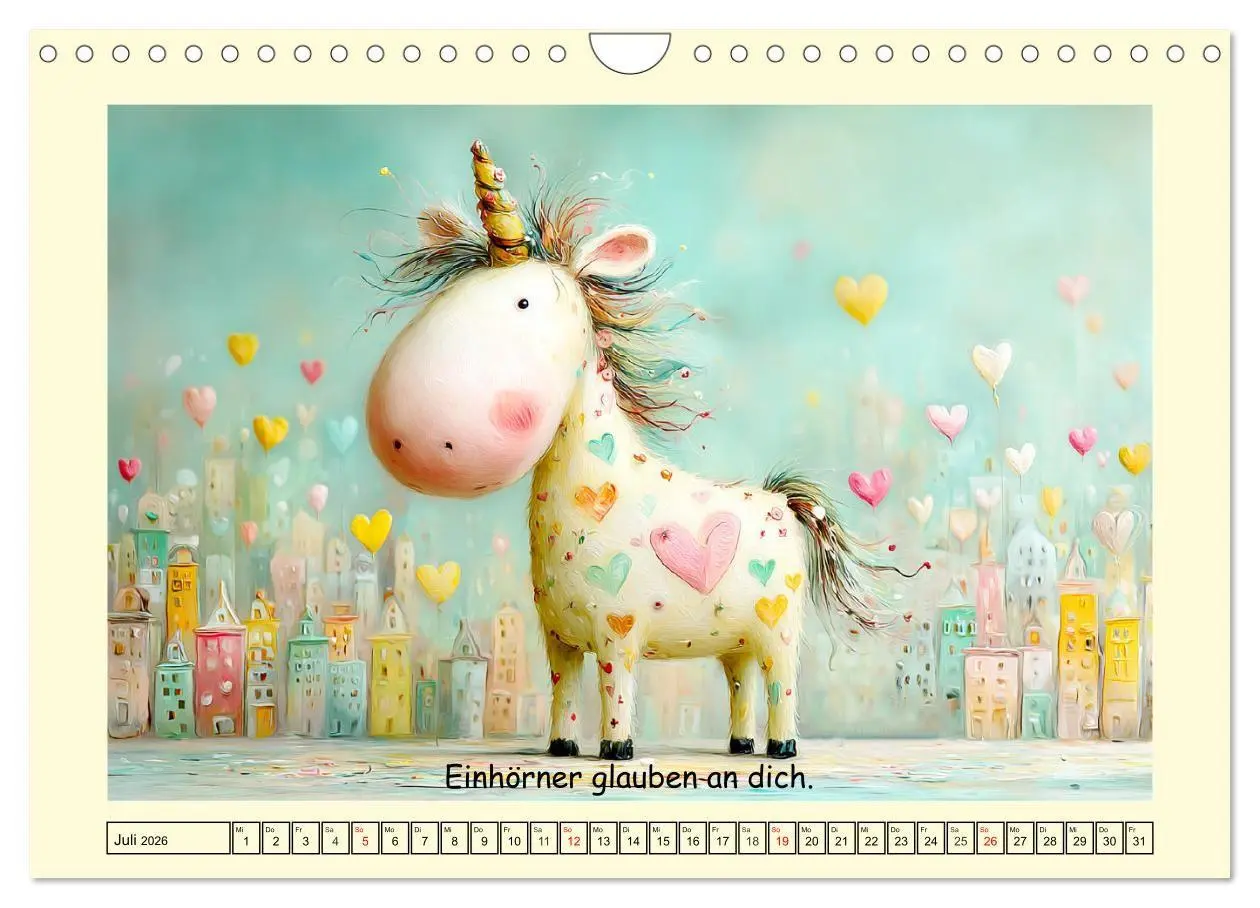 Bild: 9783516740981 | Einhornzauber. Liebliche Unicorn-Weisheiten (Wandkalender 2026 DIN...