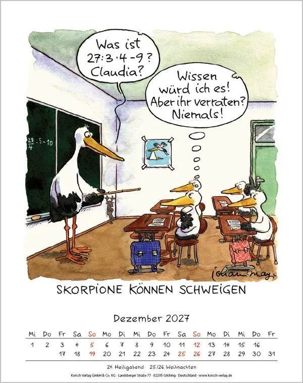 Bild: 9783819300981 | Skorpion 2027 | Verlag Korsch | Kalender | Spiralbindung | 13 S.