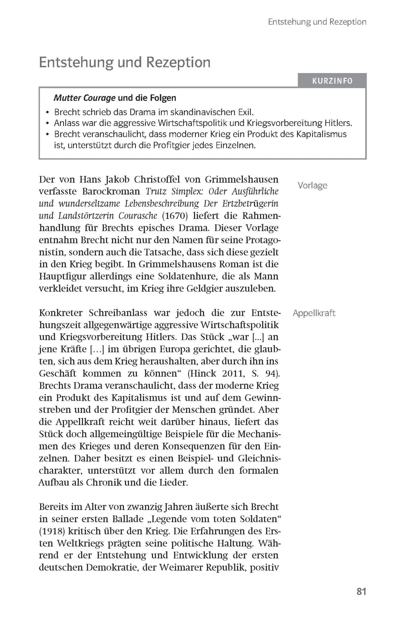 Bild: 9783129231081 | Klett Lektürehilfen Bertolt Brecht "Mutter Courage und ihre Kinder"