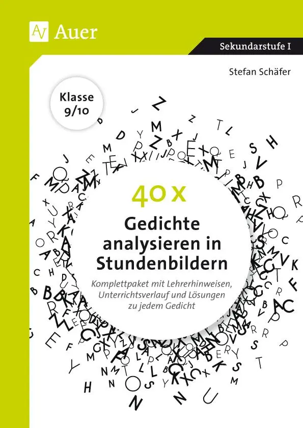 Cover: 9783403081081 | 40 x Gedichte analysieren in Stundenbildern 9-10 | Stefan Schäfer
