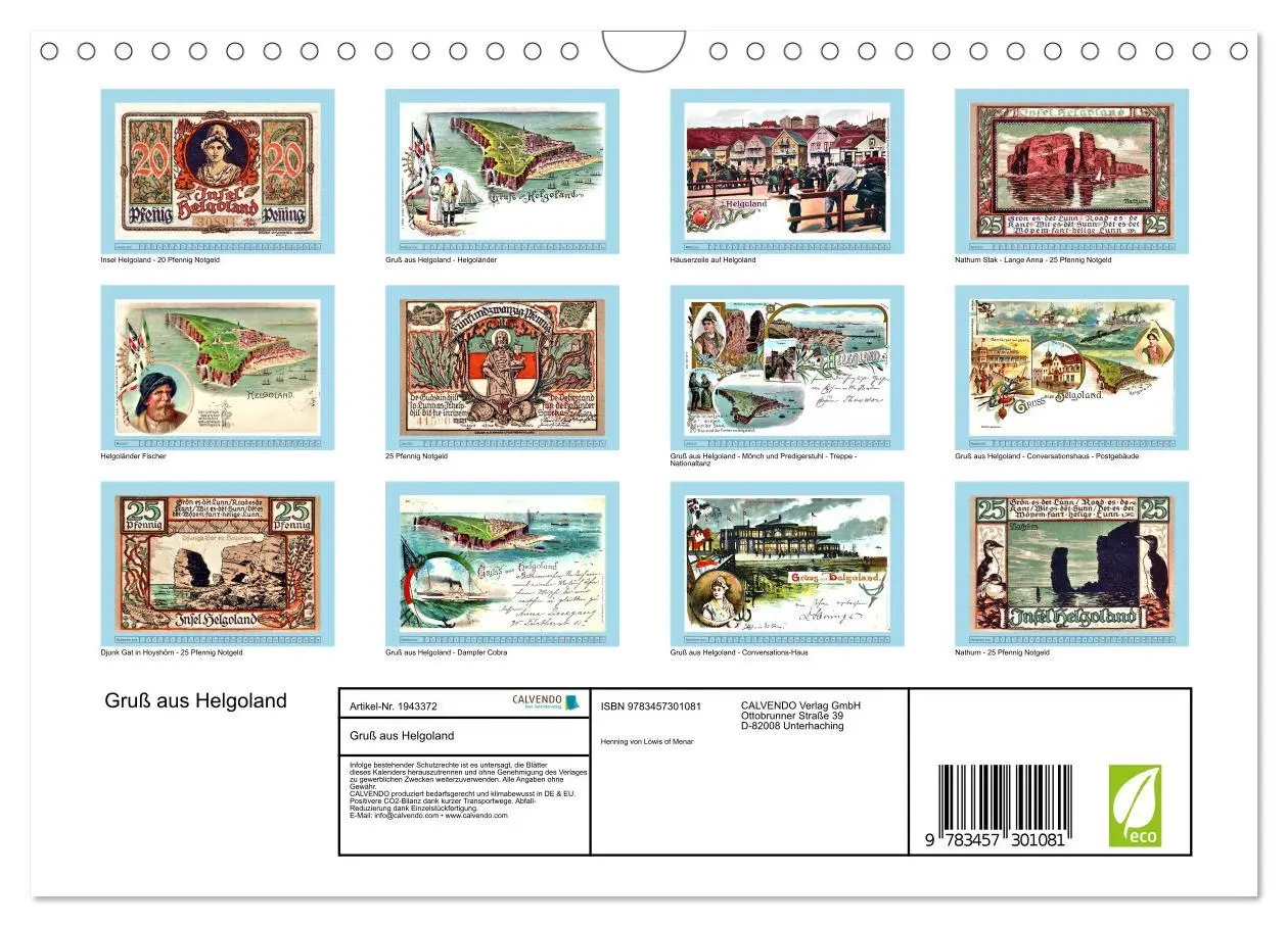 Bild: 9783457301081 | Gruß aus Helgoland (Wandkalender 2026 DIN A4 quer), CALVENDO...