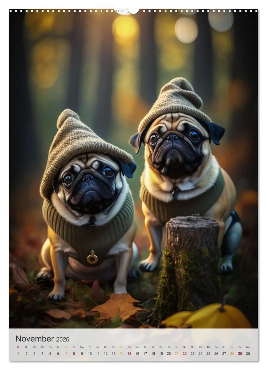 Bild: 9783516321081 | Mein Mops-Kalender (Wandkalender 2026 DIN A2 hoch), CALVENDO...