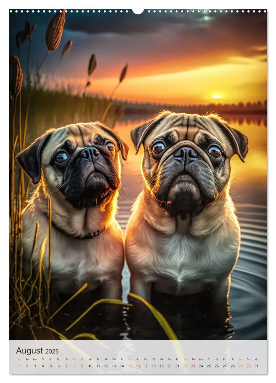 Bild: 9783516321081 | Mein Mops-Kalender (Wandkalender 2026 DIN A2 hoch), CALVENDO...