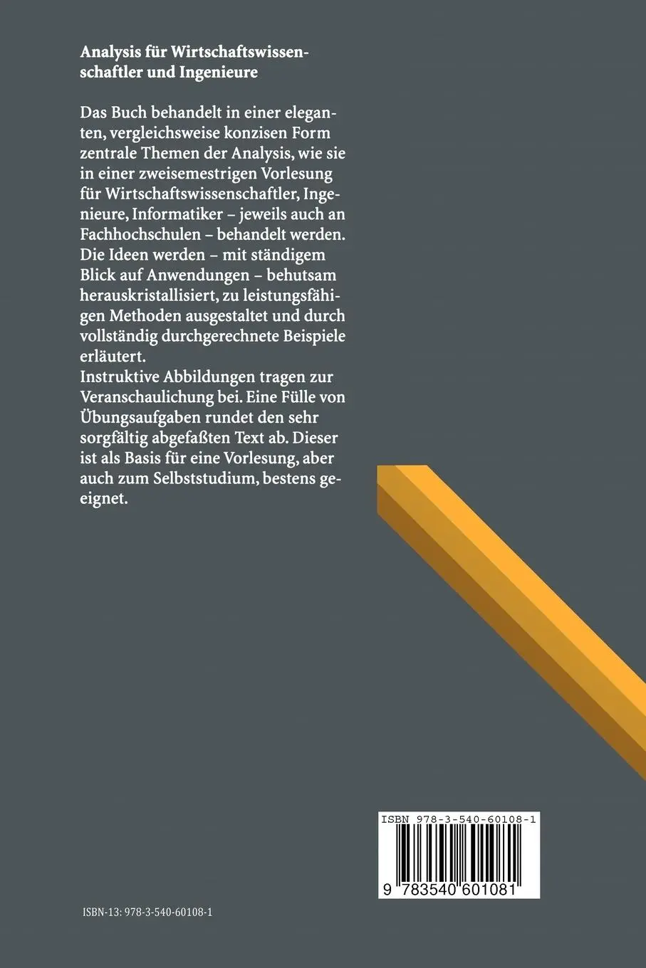 Rückseite: 9783540601081 | Analysis für Wirtschaftswissenschaftler und Ingenieure | Hoffmann