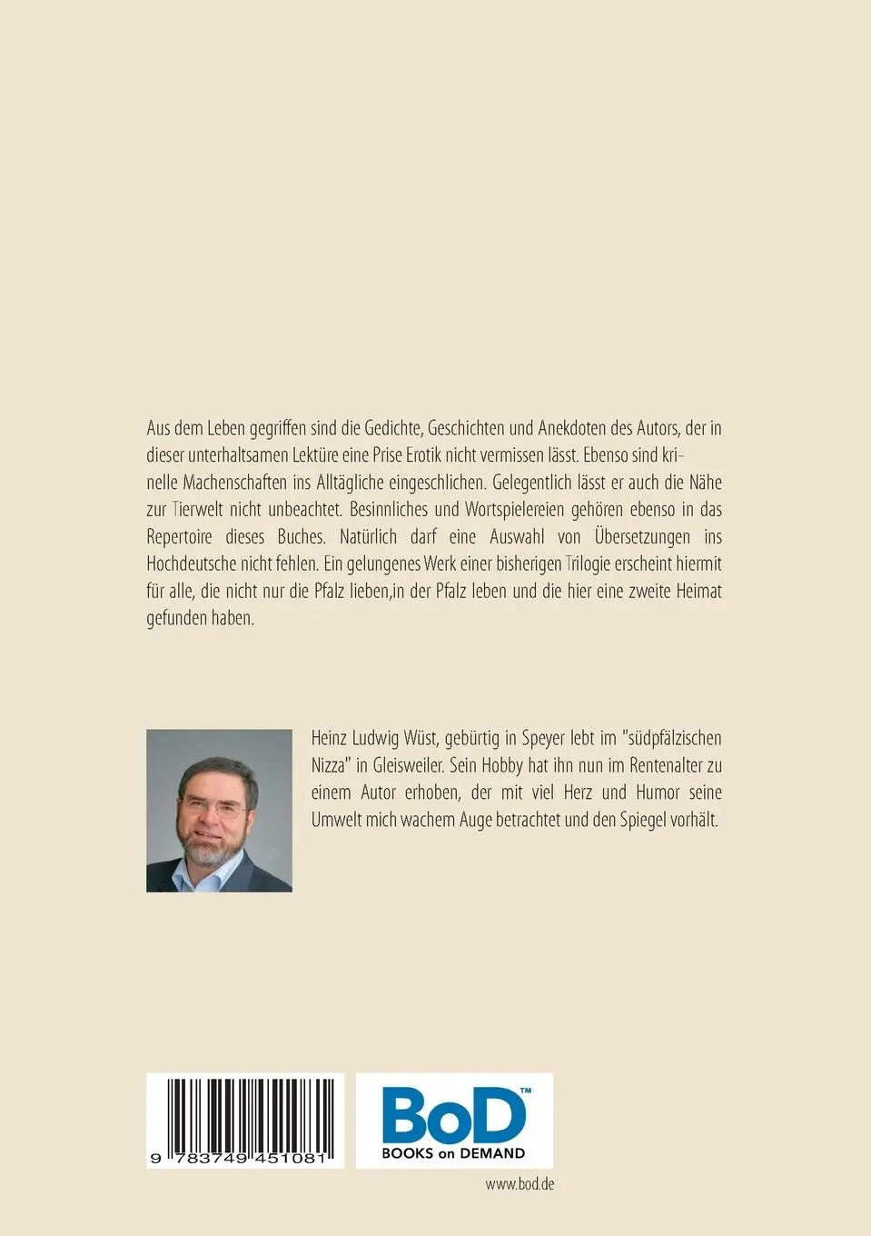 Rückseite: 9783749451081 | bass blooß uff! | Gedichte, Geschichten und Anekdoten aus der Pfalz