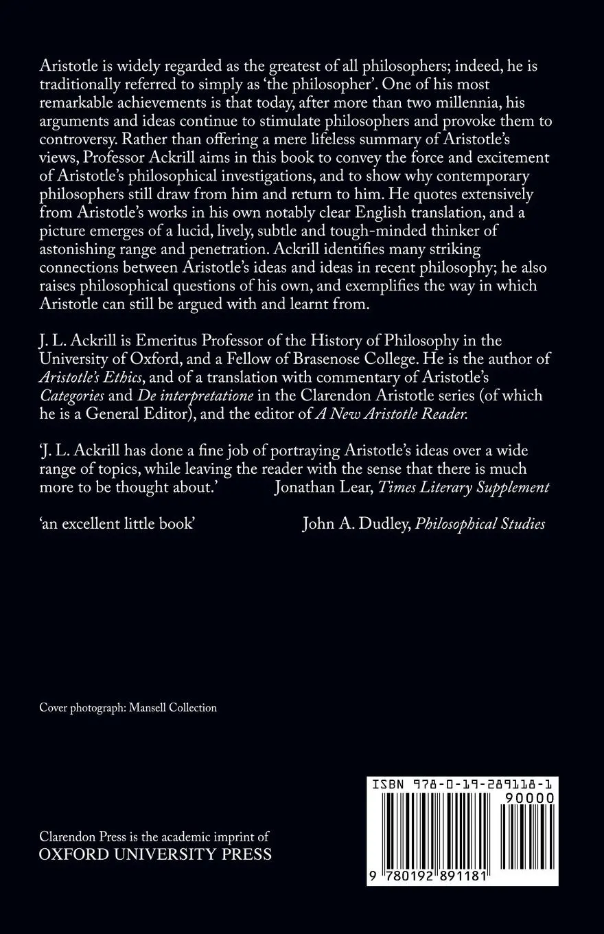 Rückseite: 9780192891181 | Aristotle the Philosopher | J. L. Ackrill | Taschenbuch | Englisch