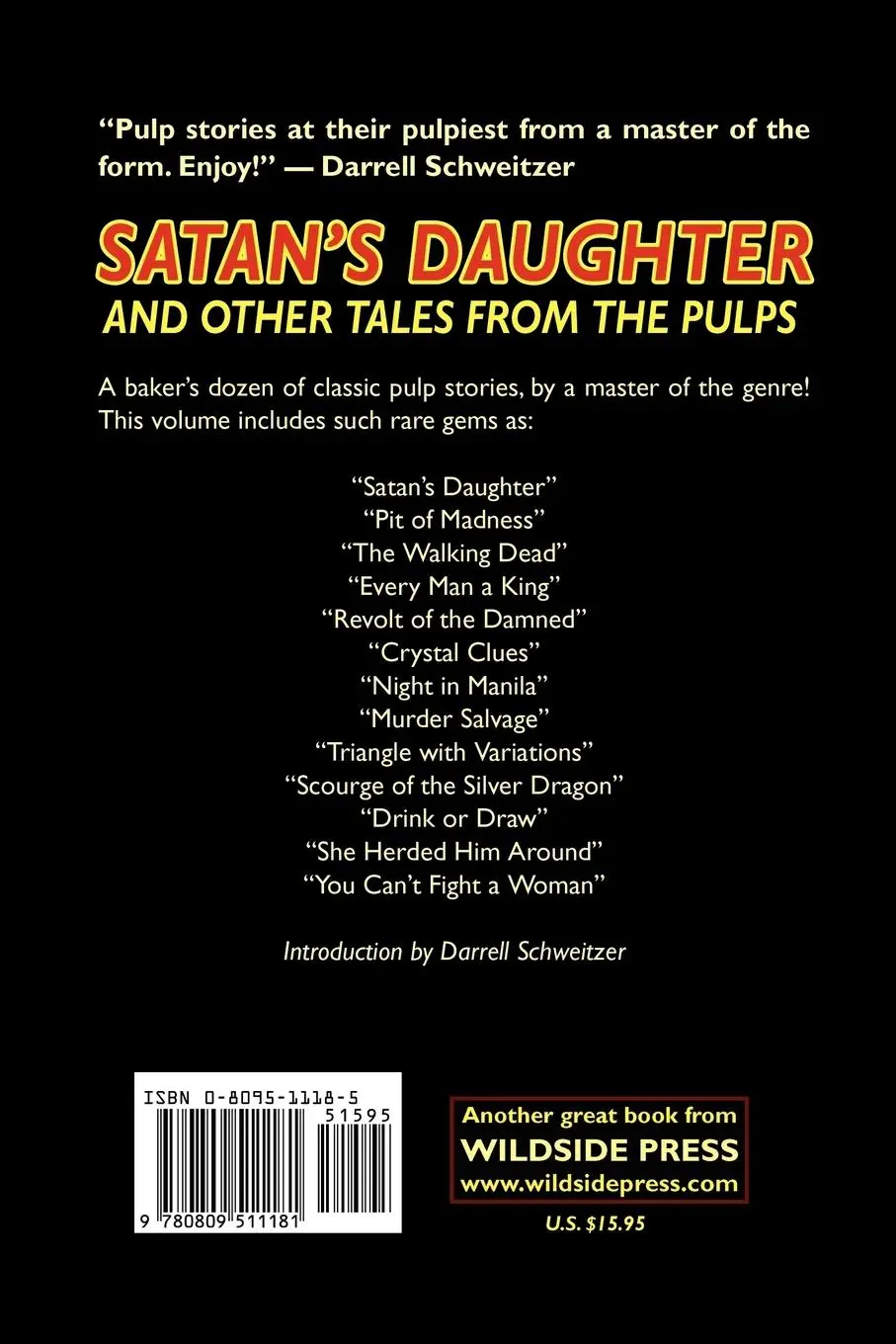 Rückseite: 9780809511181 | Pulp Classics | Satan's Daughter and Other Tales from the Pulps | Buch