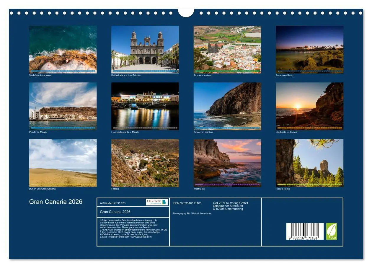 Bild: 9783516171181 | Gran Canaria 2026 (Wandkalender 2026 DIN A3 quer), CALVENDO...