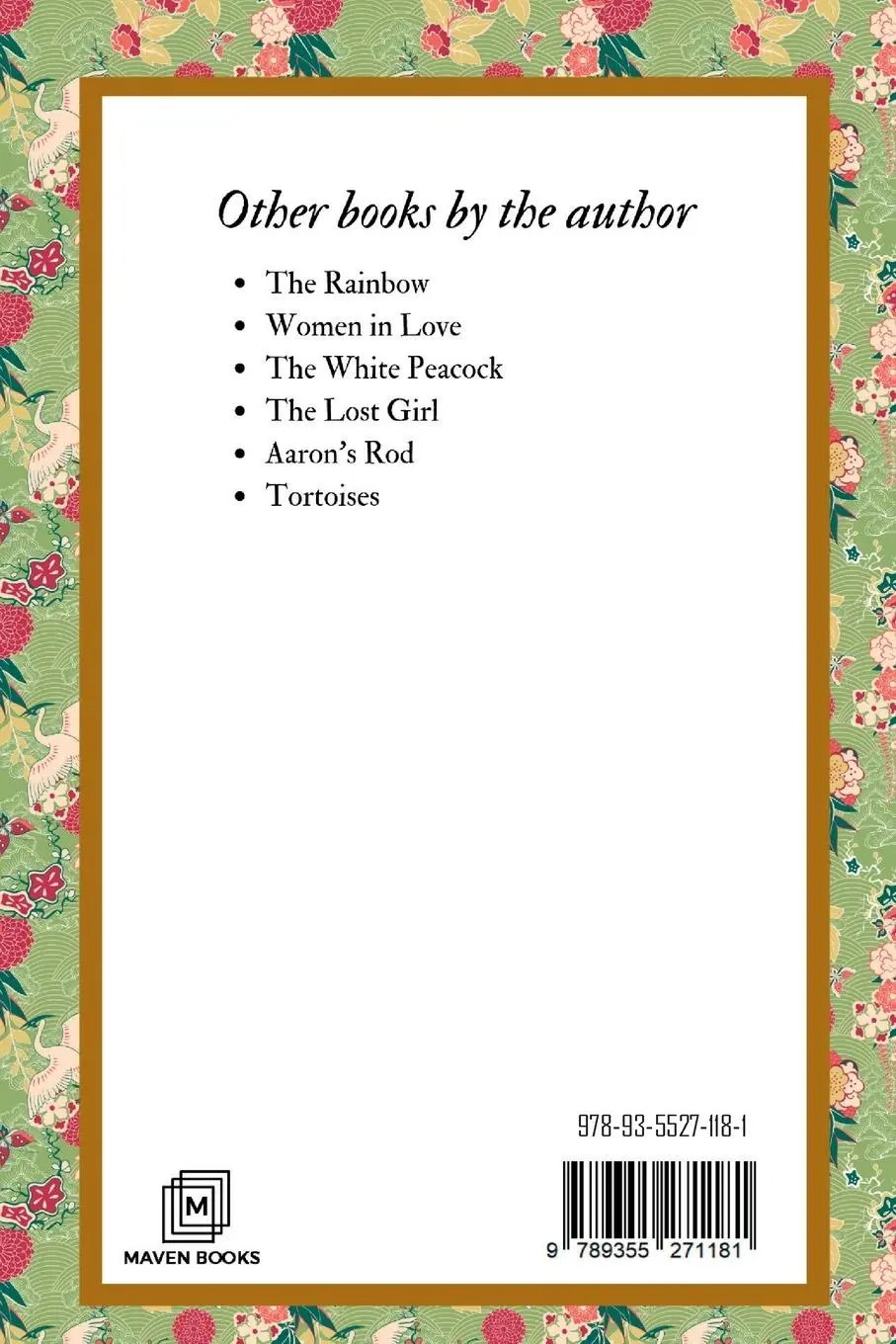 Rückseite: 9789355271181 | The White Peacock | D. H. Lawrence | Taschenbuch | Englisch | 2023