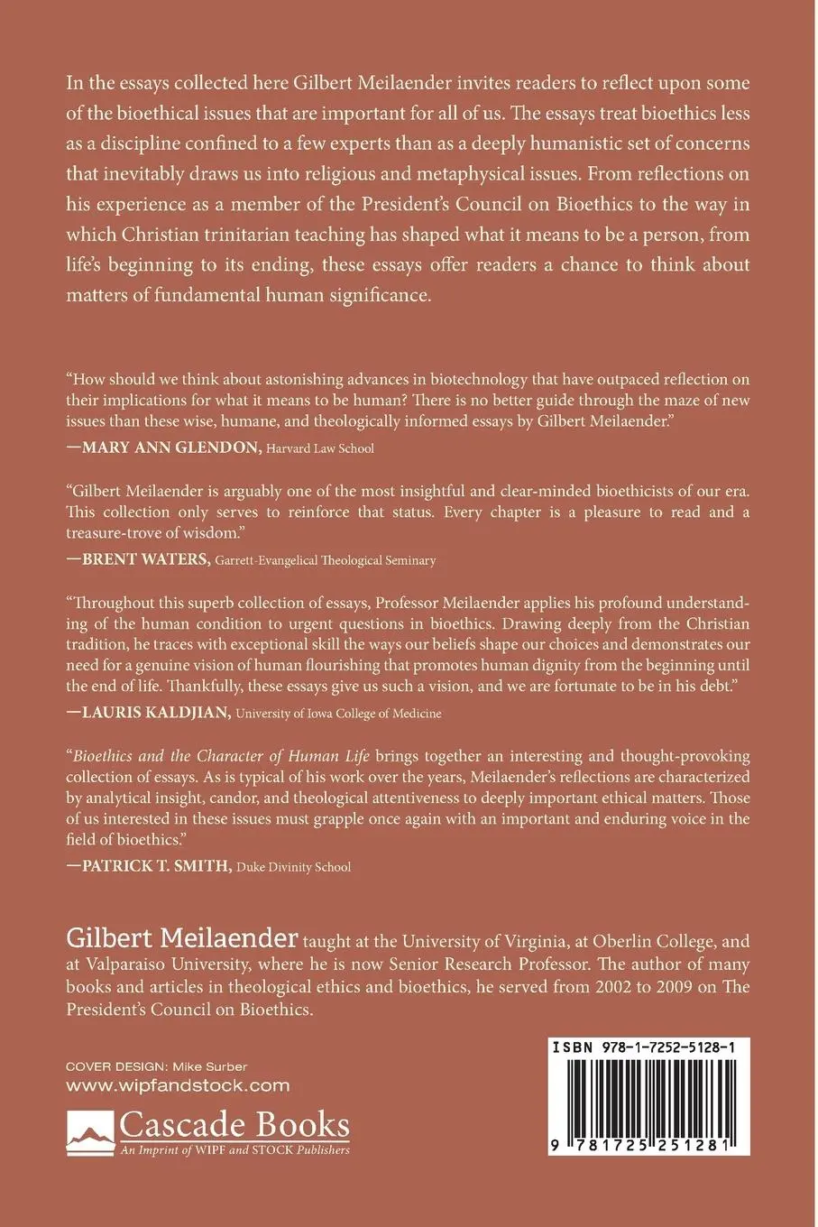 Rückseite: 9781725251281 | Bioethics and the Character of Human Life | Gilbert Meilaender | Buch