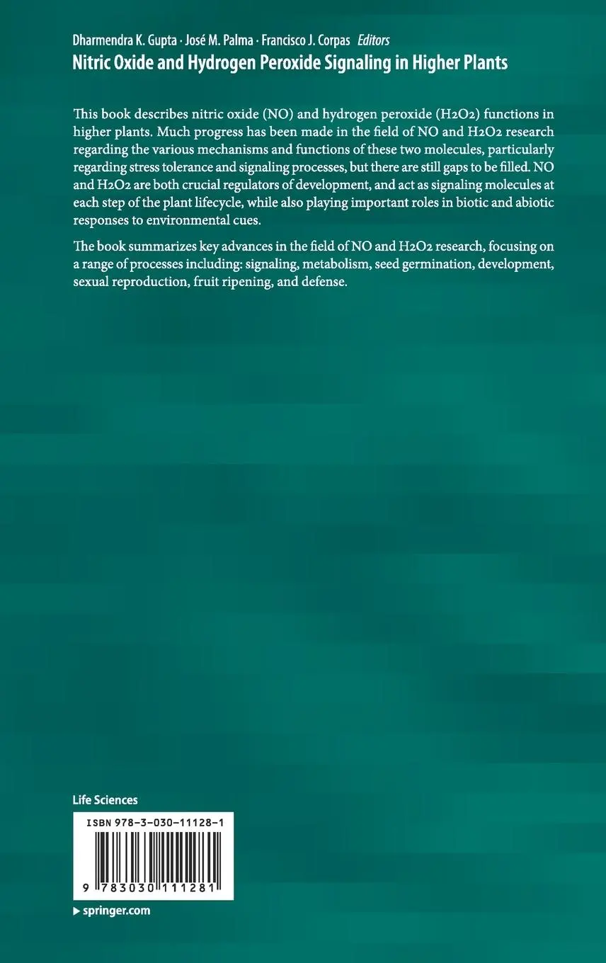 Rückseite: 9783030111281 | Nitric Oxide and Hydrogen Peroxide Signaling in Higher Plants | Buch