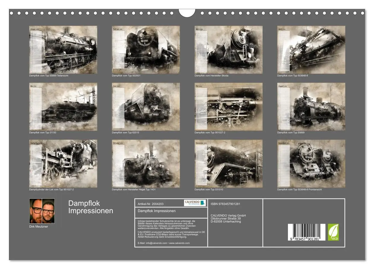 Bild: 9783457901281 | Dampflok Impressionen (Wandkalender 2026 DIN A3 quer), CALVENDO...