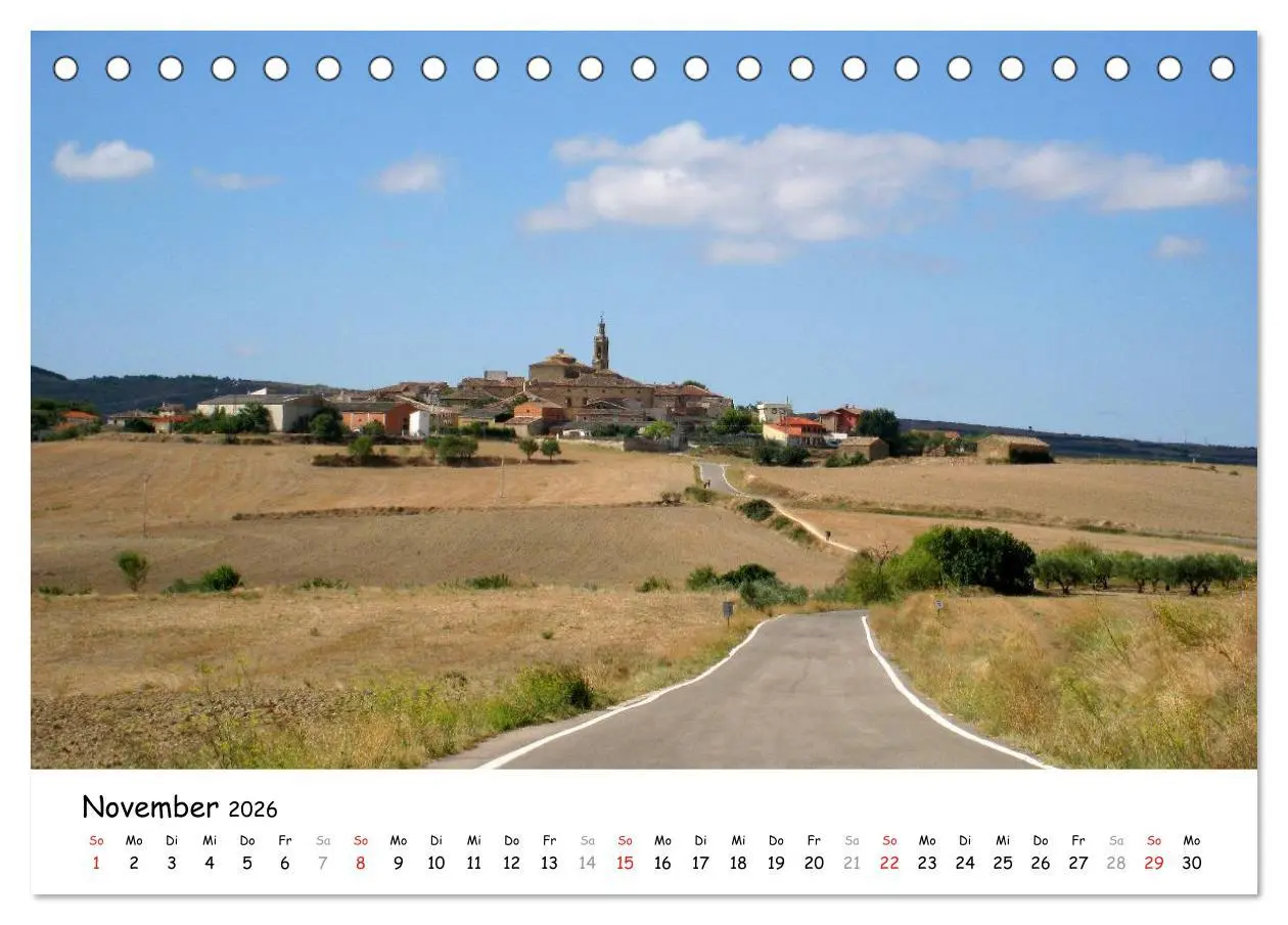 Bild: 9783516091281 | Camino Frances - Jakobsweg (Tischkalender 2026 DIN A5 quer),...