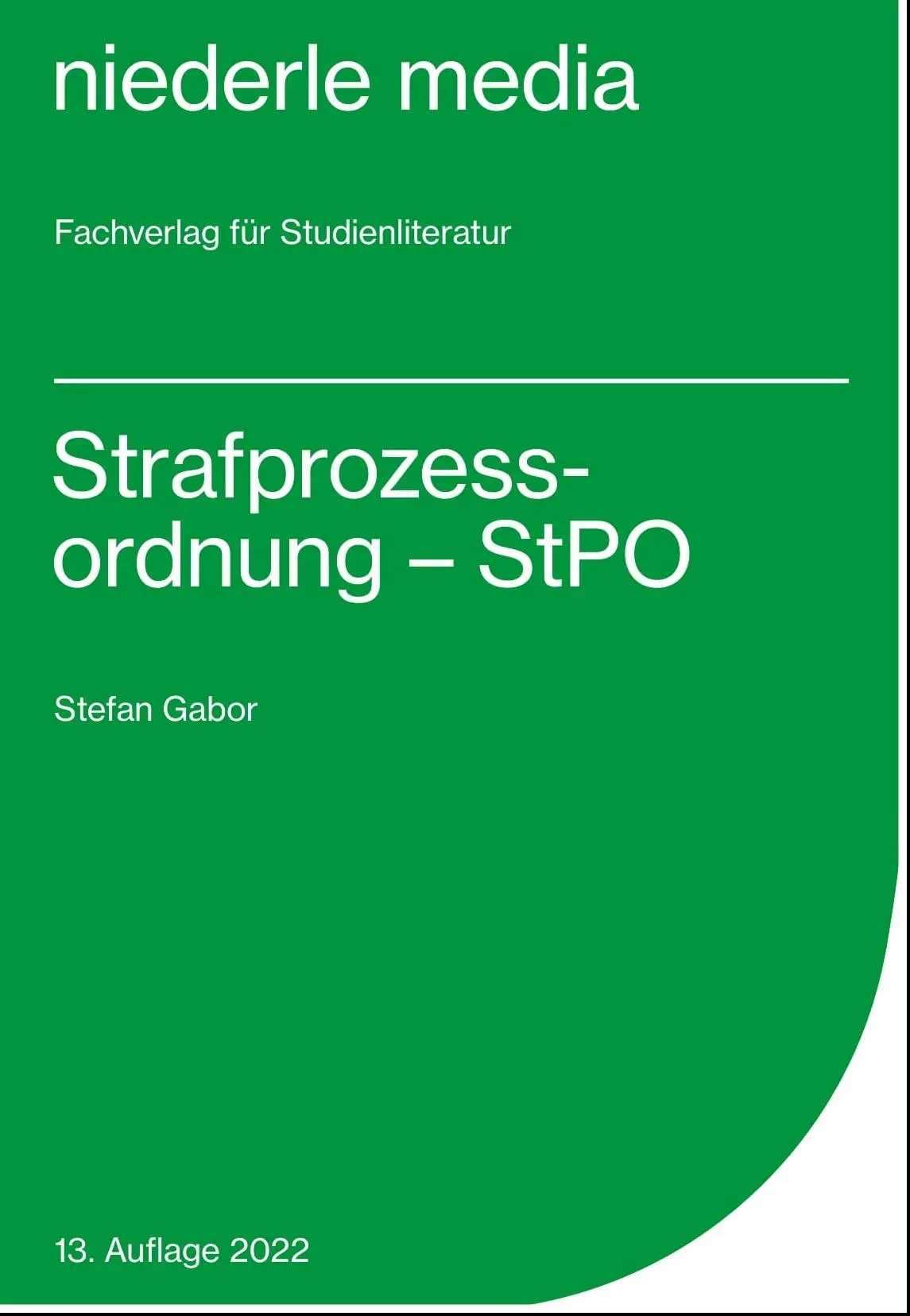 Cover: 9783867241281 | Strafprozessordnung - StPO - | Stefan Gabor | Taschenbuch | 96 S.