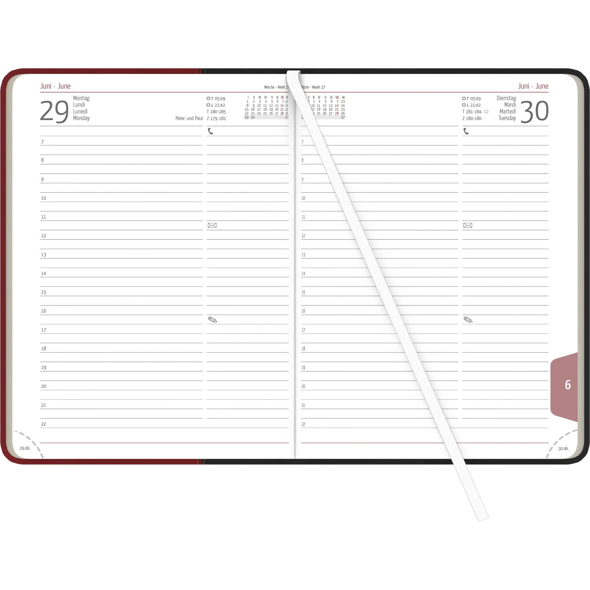 Bild: 4069095001381 | Buchkalender Premium Fire schwarz-rot 2026 - Büro-Kalender A5 -...