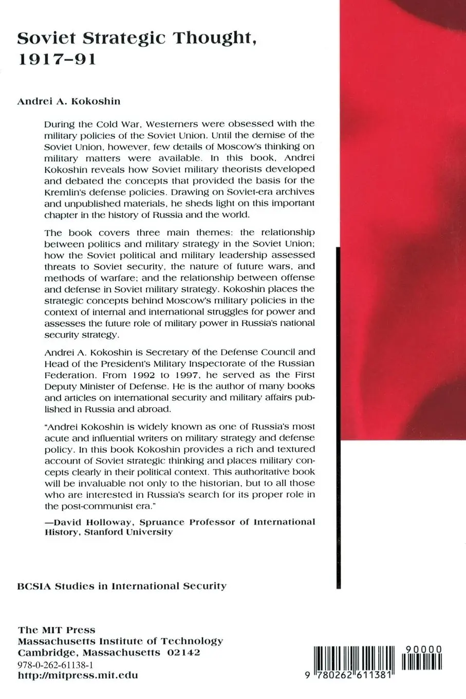 Rückseite: 9780262611381 | Soviet Strategic Thought, 1917-91 | Andrei A. Kokoshin | Taschenbuch