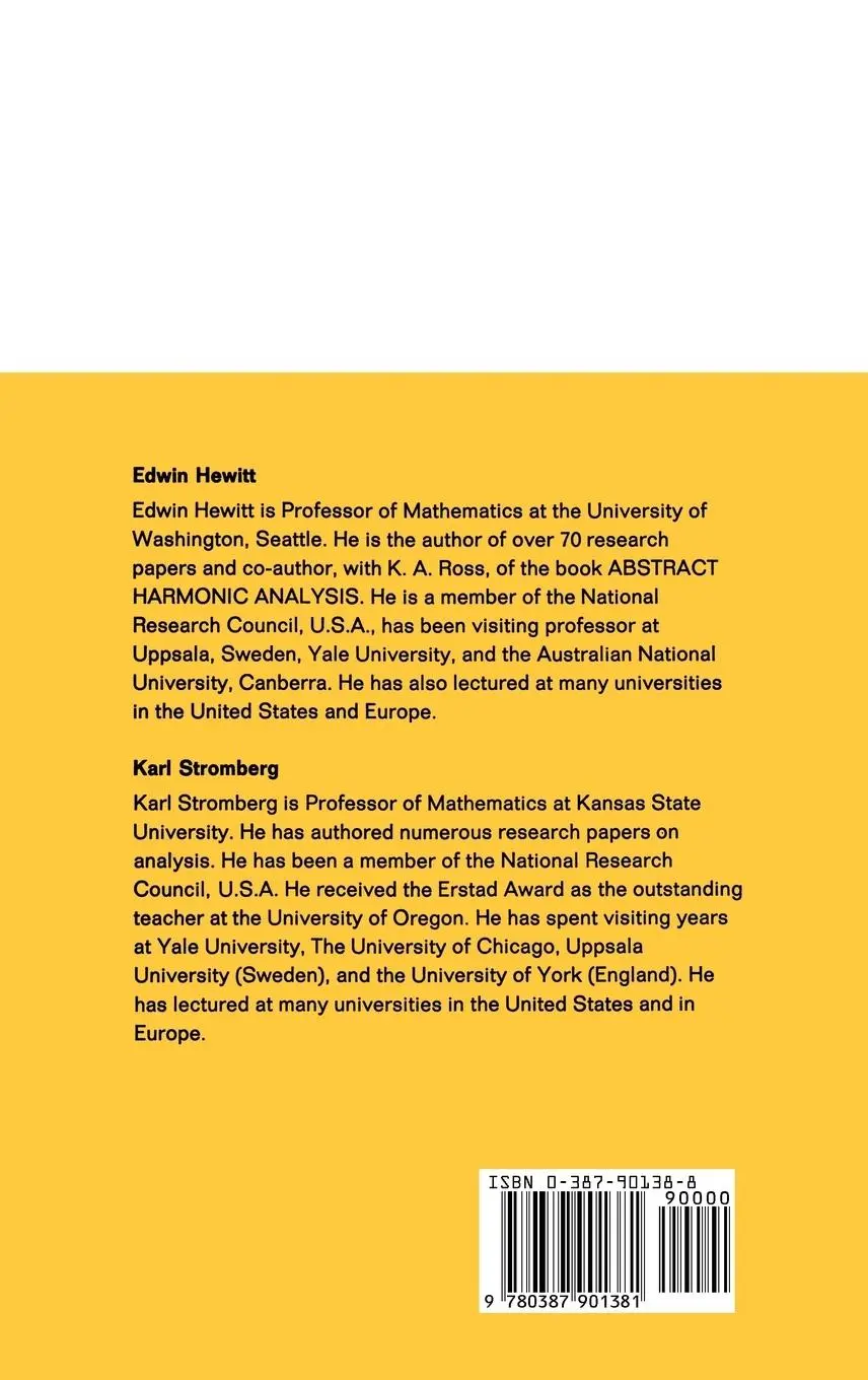 Rückseite: 9780387901381 | Real and Abstract Analysis | Karl Stromberg (u. a.) | Buch | xii