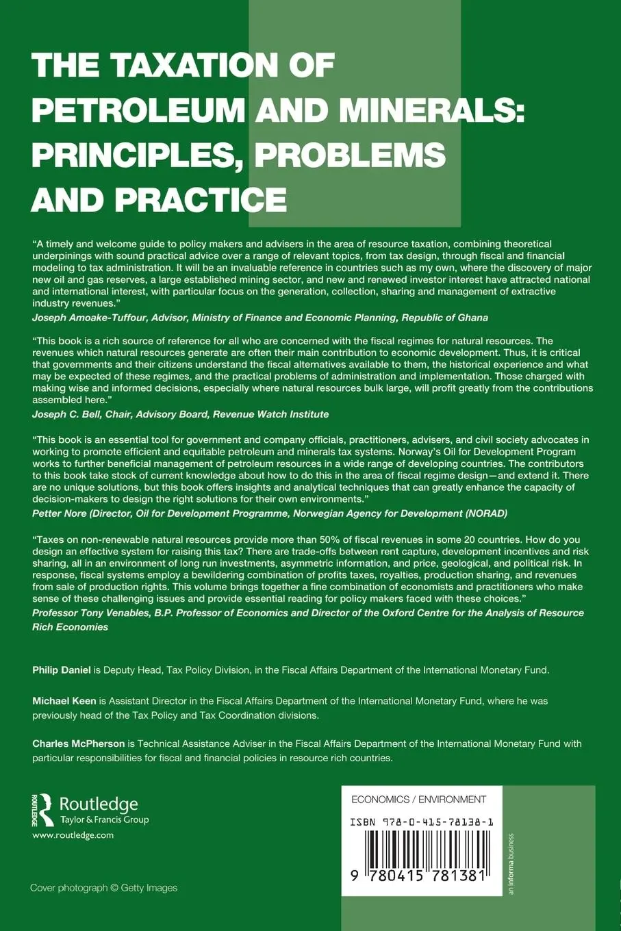 Rückseite: 9780415781381 | The Taxation of Petroleum and Minerals | Philip Daniel (u. a.) | Buch