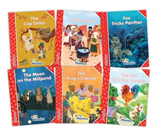 Cover: 9781835821381 | Jolly Phonics Folktales Red Readers (Level 1) Complete Set (1-6)