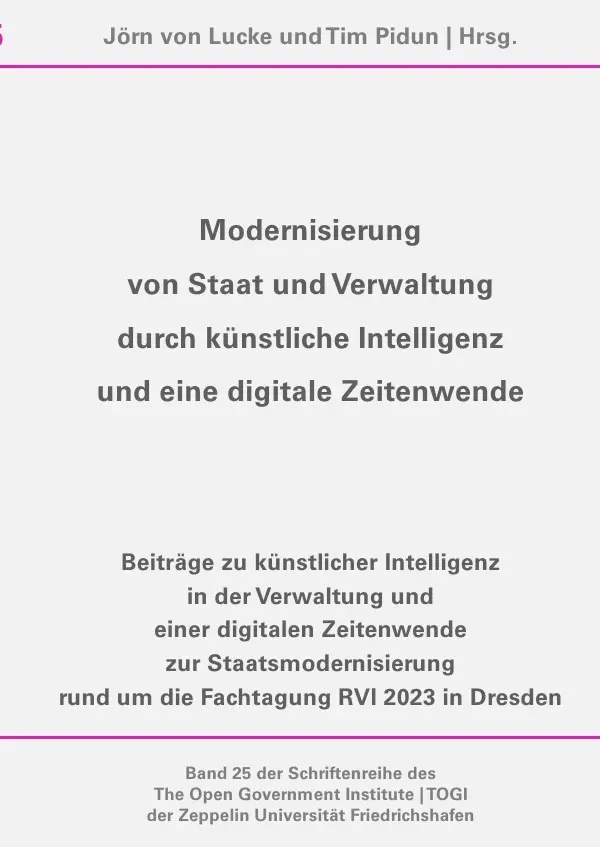 Cover: 9783759871381 | Modernisierung von Staat und Verwaltung durch künstliche...
