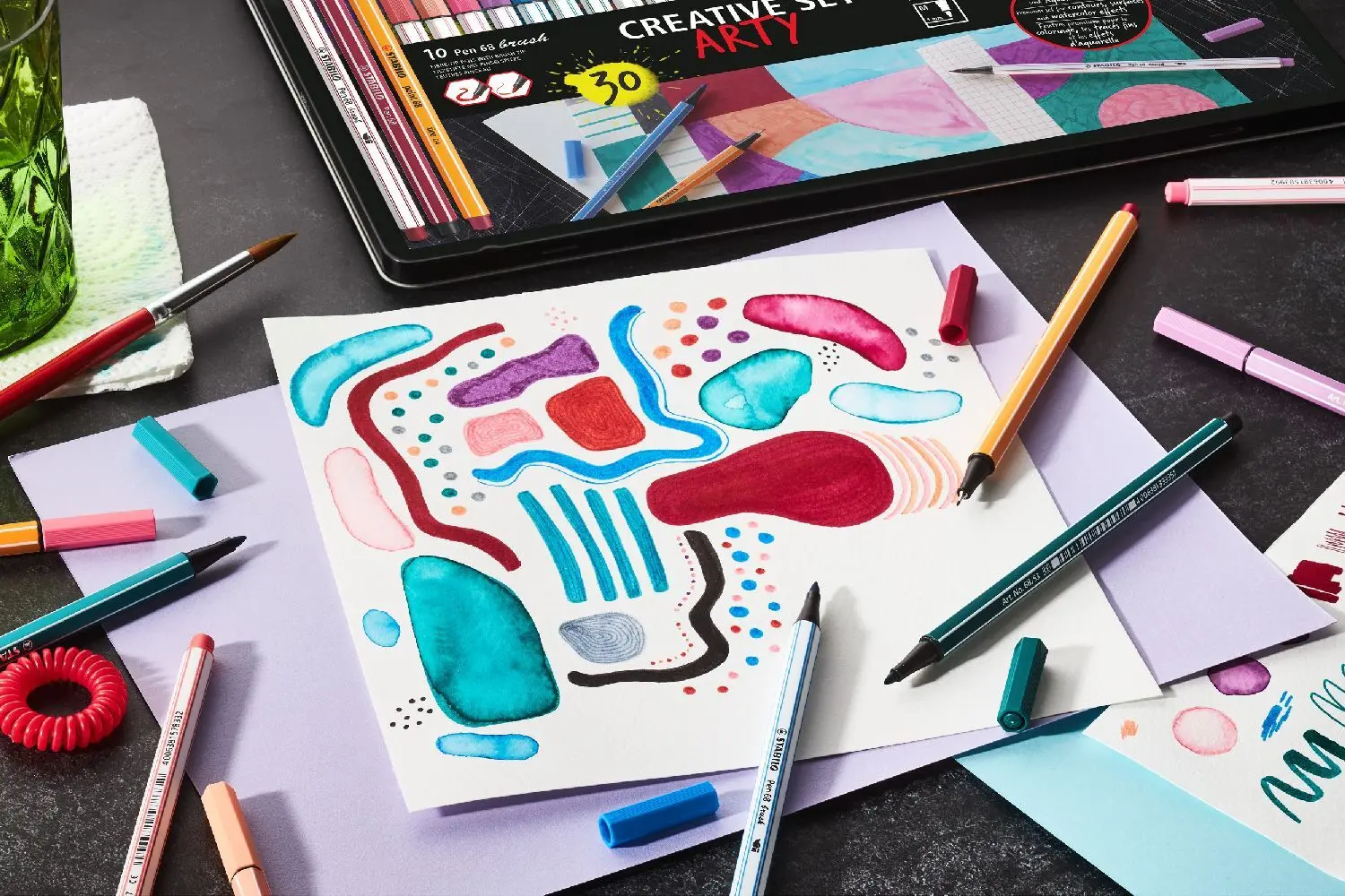 Bild: 4006381601481 | STABILO ARTY" Kreativ 30er Metalletui (Pen 68/point 88/Pen 68 brush)