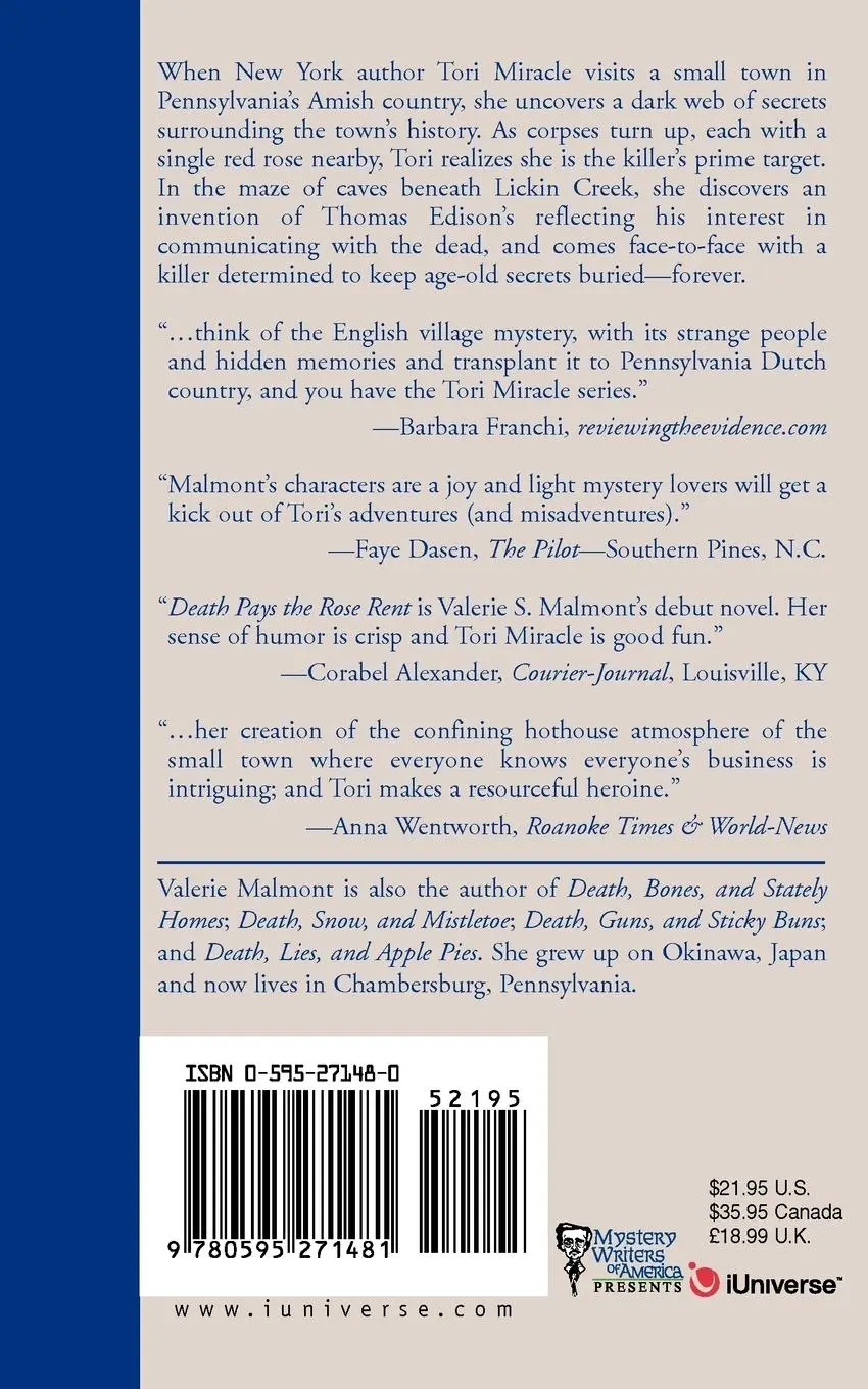 Rückseite: 9780595271481 | Death Pays the Rose Rent | Valerie S. Malmont | Taschenbuch | Englisch