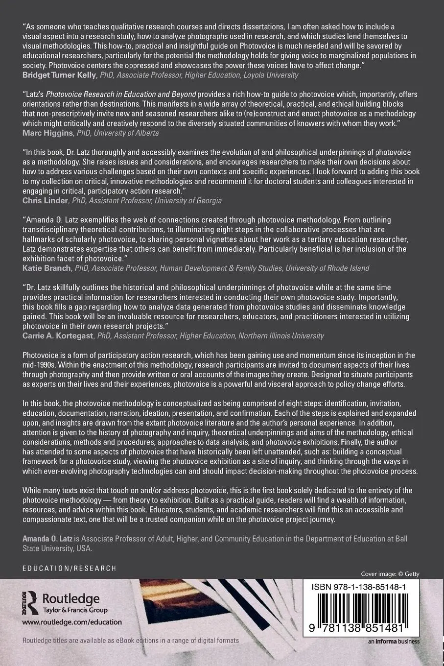 Rückseite: 9781138851481 | Photovoice Research in Education and Beyond | Amanda O. Latz | Buch