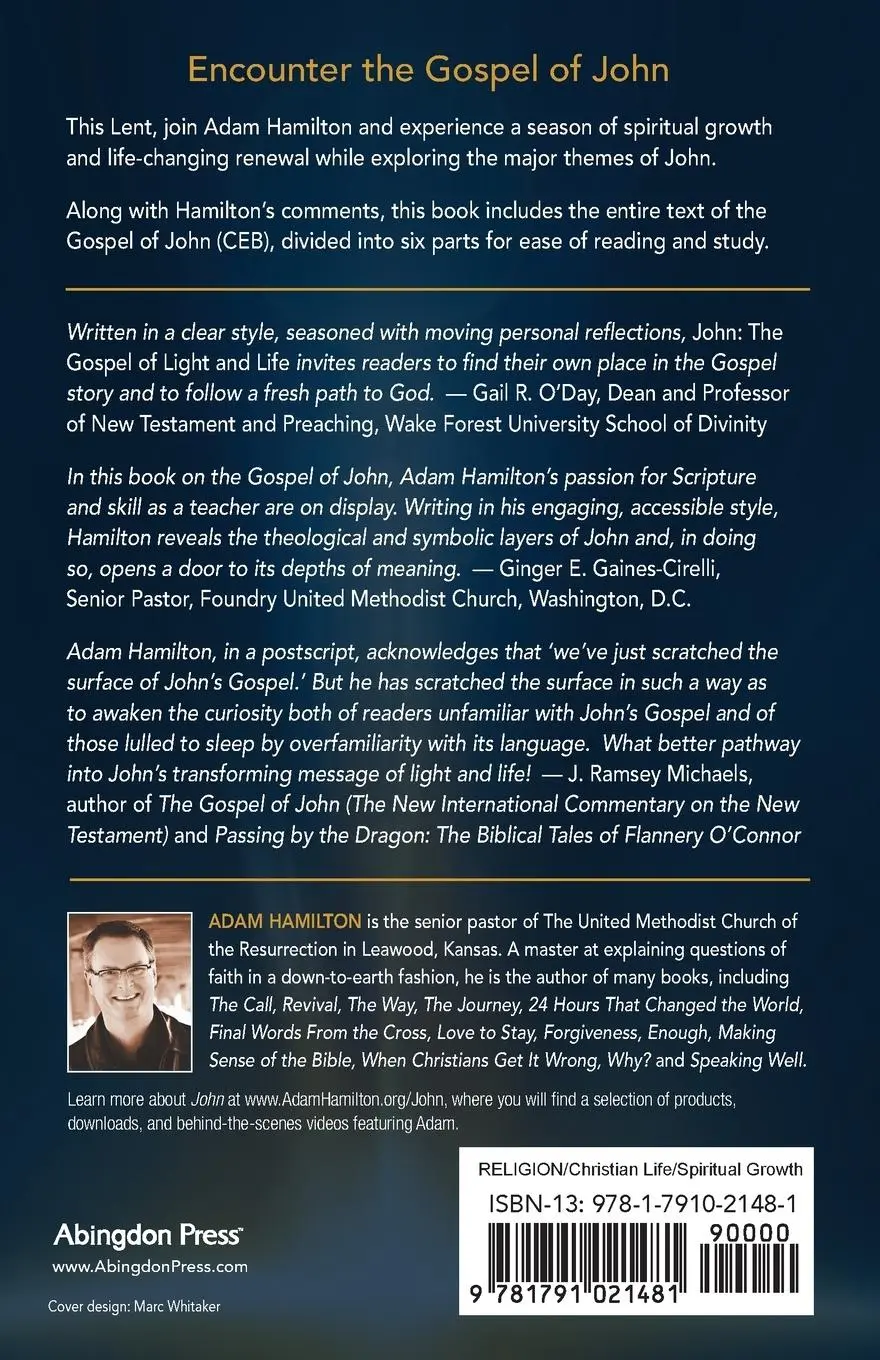 Rückseite: 9781791021481 | John | The Gospel of Light and Life | Adam Hamilton | Taschenbuch