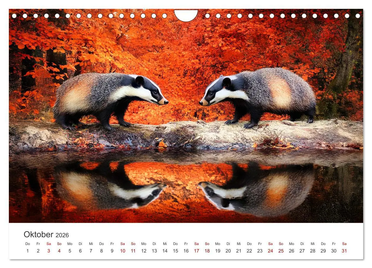 Bild: 9783457291481 | Stur, stark, sympathisch - Der Dachs - Kalender (Wandkalender 2026...