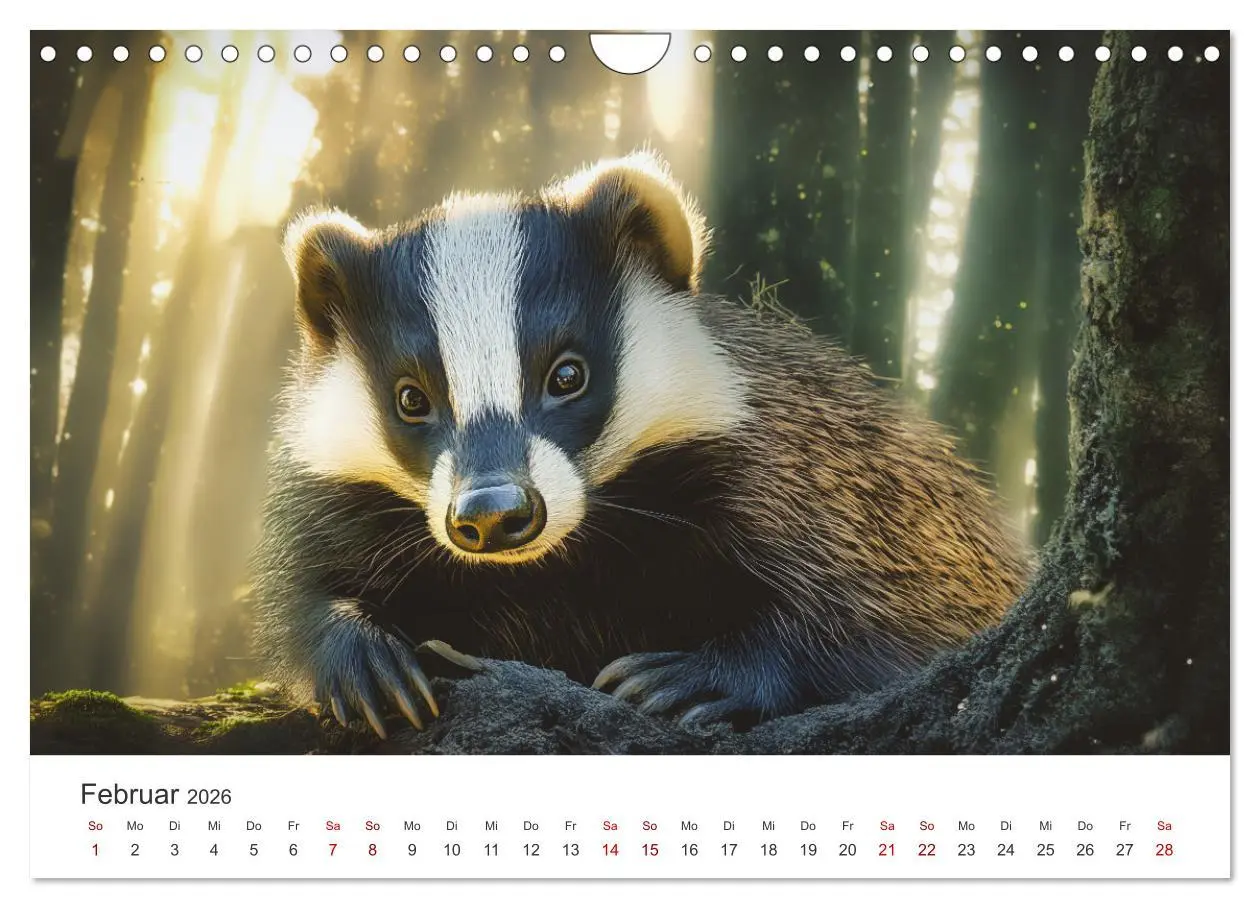 Bild: 9783457291481 | Stur, stark, sympathisch - Der Dachs - Kalender (Wandkalender 2026...