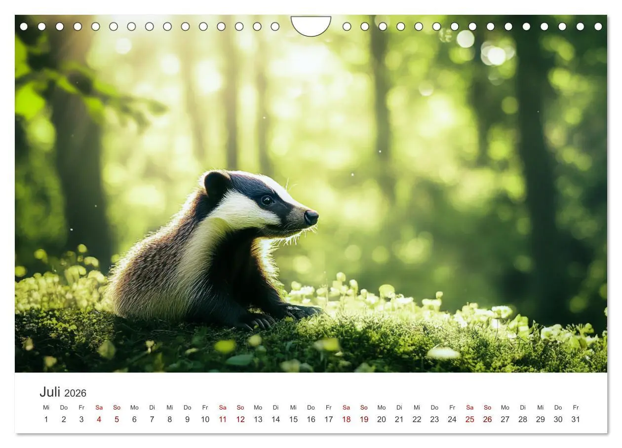 Bild: 9783457291481 | Stur, stark, sympathisch - Der Dachs - Kalender (Wandkalender 2026...