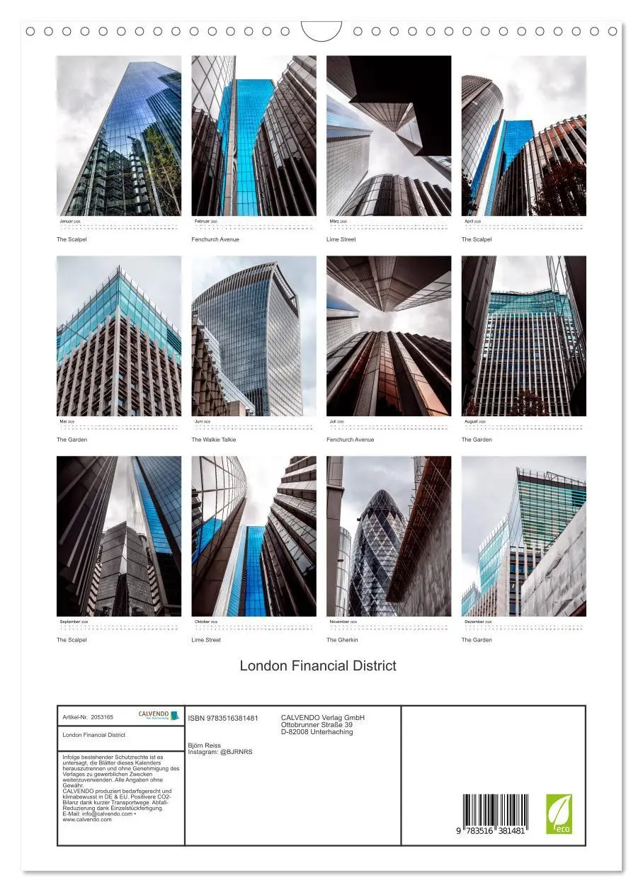 Bild: 9783516381481 | London Financial District (Wandkalender 2026 DIN A3 hoch), CALVENDO...