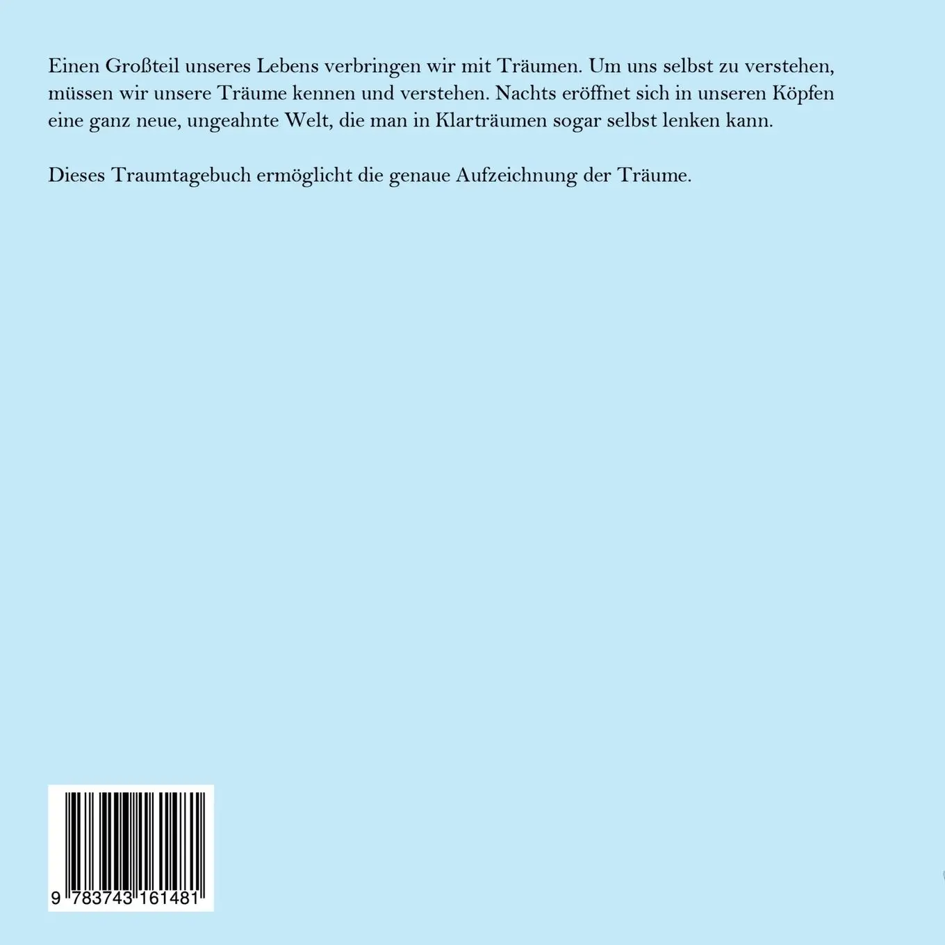 Rückseite: 9783743161481 | Mein Traumtagebuch für Klarträume, Wunschträume &amp; Albträume | Laford