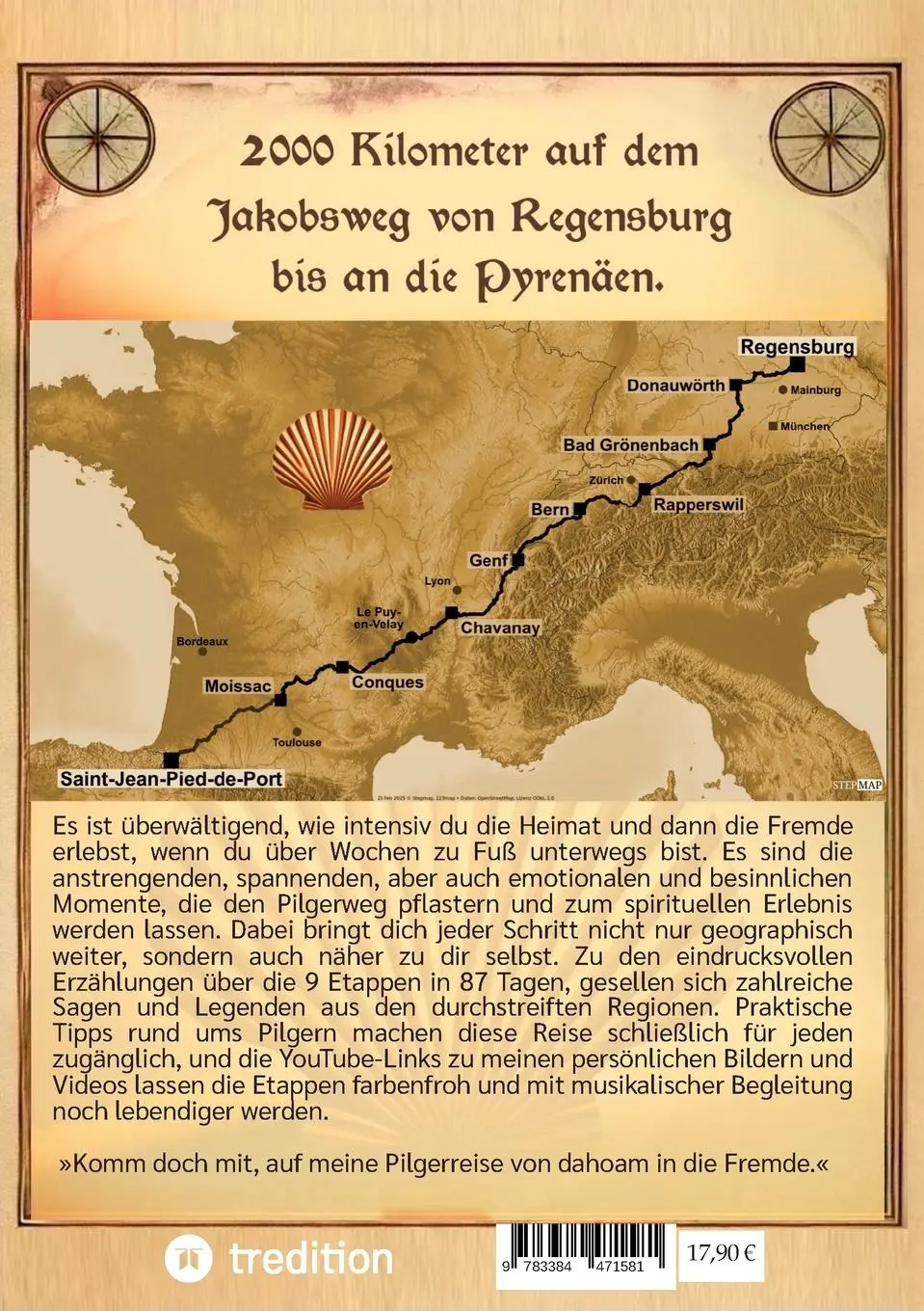 Rückseite: 9783384471581 | Pilgern von dahoam in die Fremde | Helmut Ginzinger | Taschenbuch