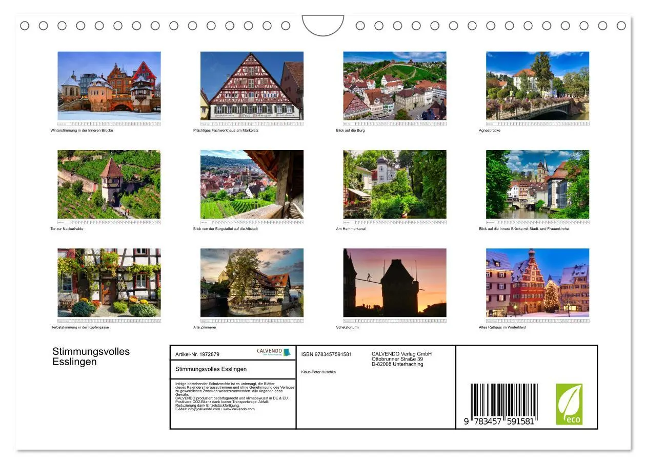 Bild: 9783457591581 | Stimmungsvolles Esslingen (Wandkalender 2026 DIN A4 quer), CALVENDO...