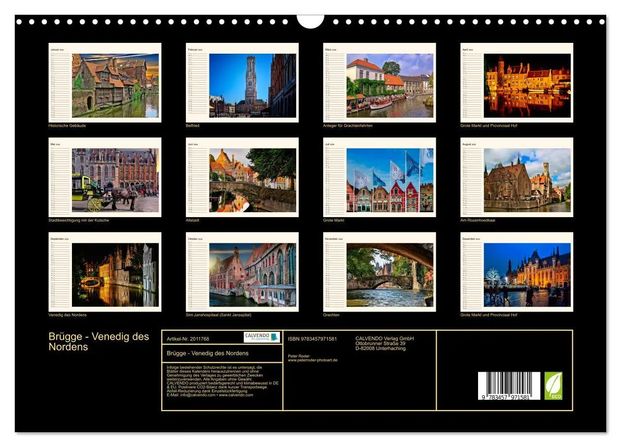 Bild: 9783457971581 | Brügge - Venedig des Nordens (Wandkalender 2026 DIN A3 quer),...