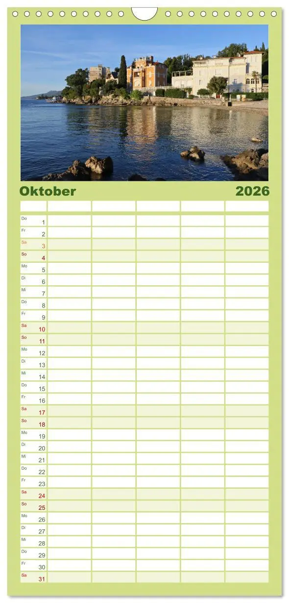 Bild: 9783516511581 | Familienplaner 2026 - Zauberhaftes Opatija mit 5 Spalten...