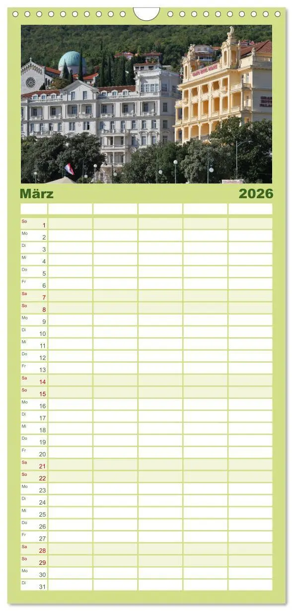 Bild: 9783516511581 | Familienplaner 2026 - Zauberhaftes Opatija mit 5 Spalten...
