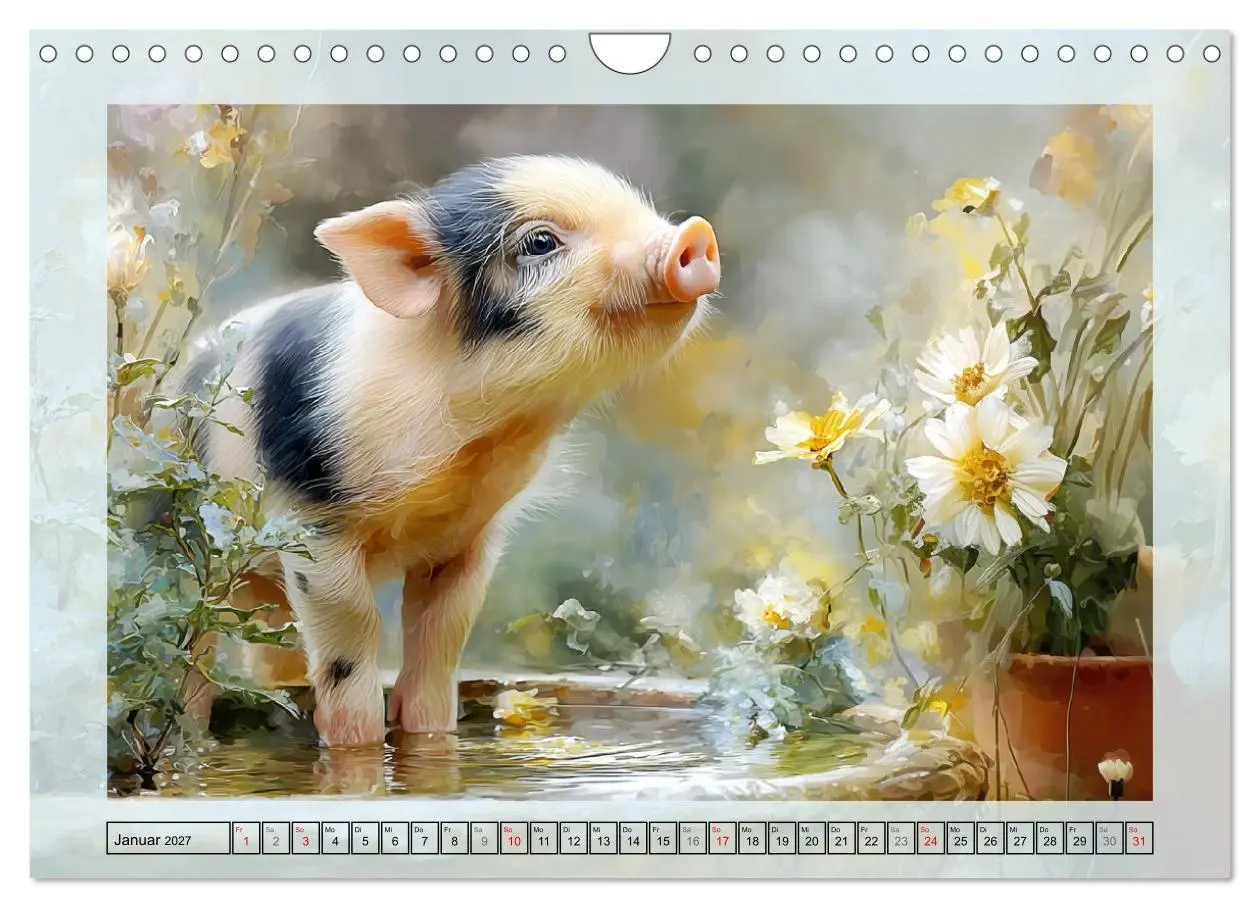 Bild: 9783516821581 | Mini-Schweinchen. Herzensbrecher im Garten (Wandkalender 2027 DIN...