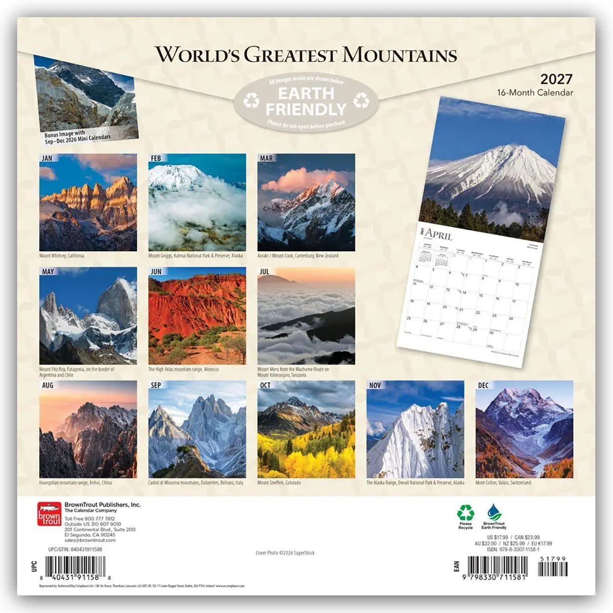 Rückseite: 9798330711581 | World Greatest Mountains - Die größten Berge der Welt 2027 -...