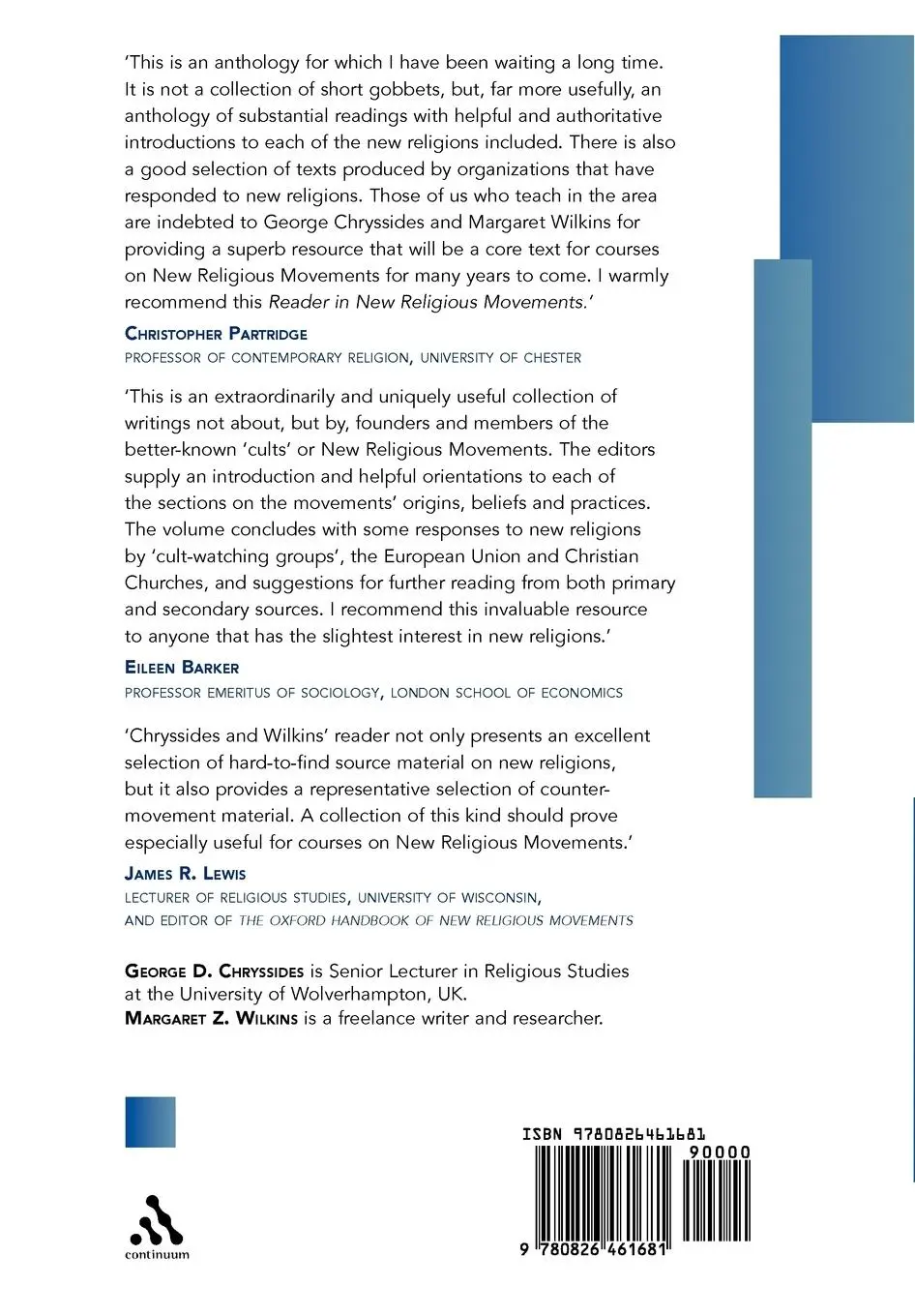 Rückseite: 9780826461681 | Reader in New Religious Movements | George D. Chryssides (u. a.)