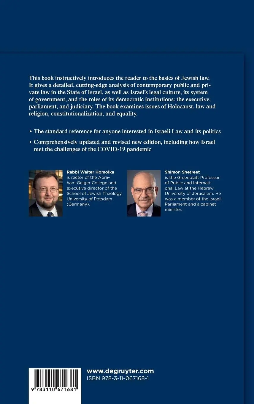 Rückseite: 9783110671681 | Jewish and Israeli Law - An Introduction | Shimon Shetreet (u. a.)