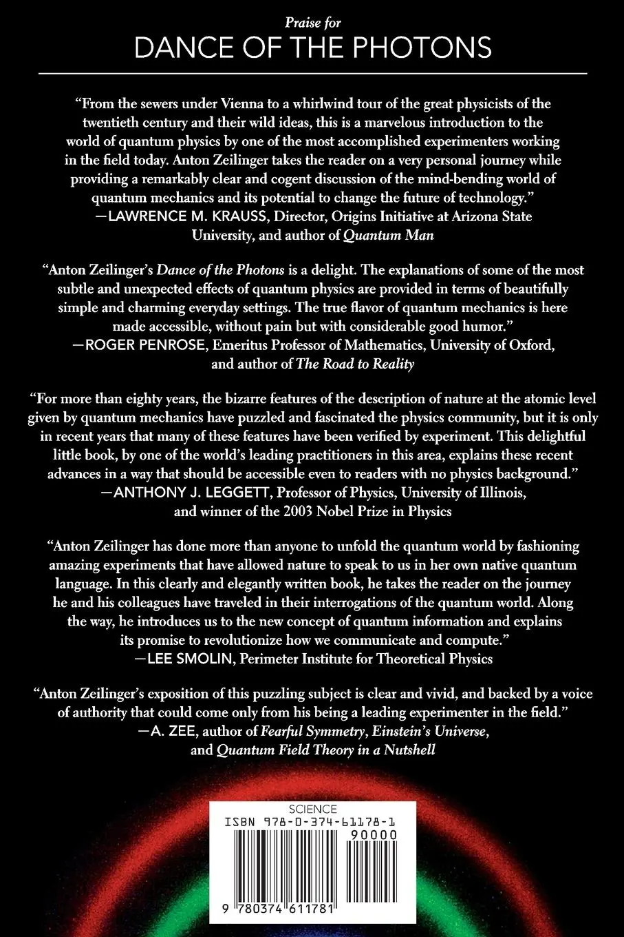 Rückseite: 9780374611781 | Dance of the Photons | Anton Zeilinger | Taschenbuch | Englisch | 2022