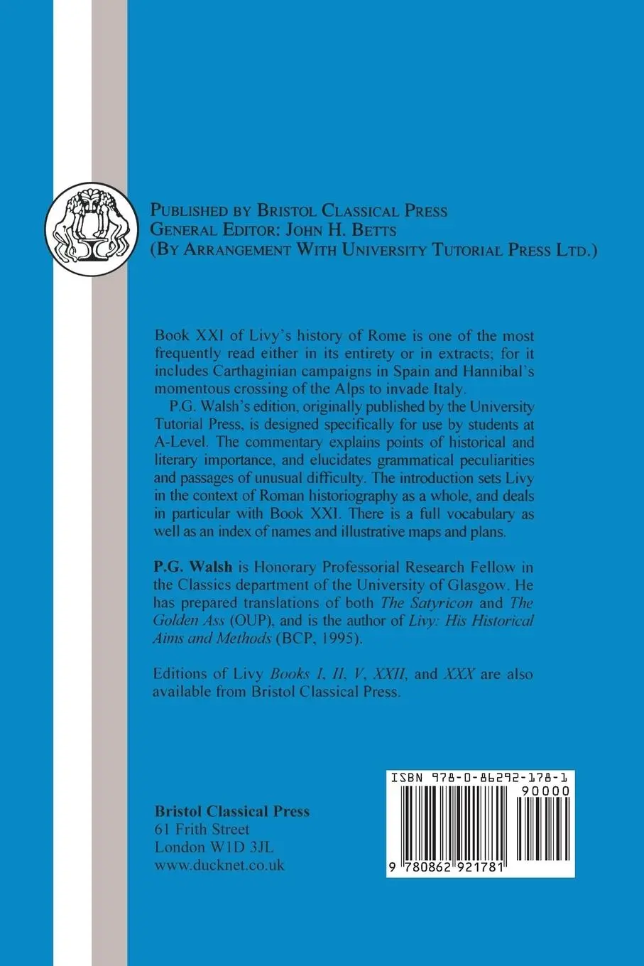 Rückseite: 9780862921781 | Livy | Book XXI | Livy | Taschenbuch | Kartoniert / Broschiert | 2013